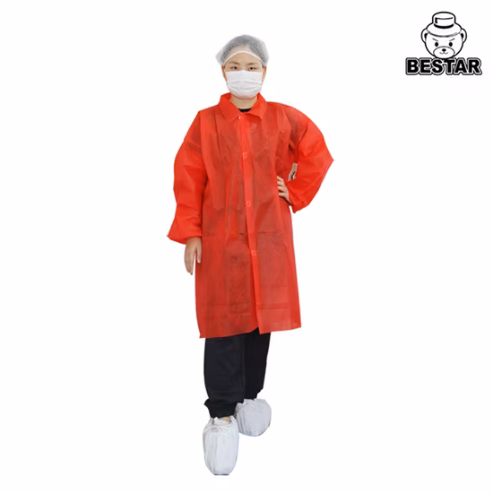 China PP Visitor Coat Lab Disposable Jacket Spp Nonwoven Single Use Bouse