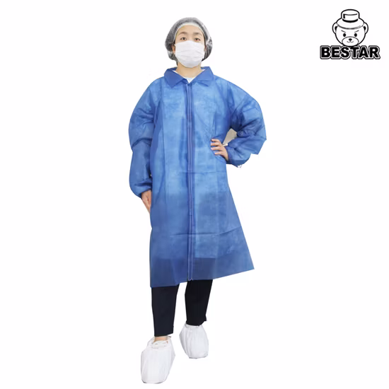 China PP Visitor Coat Lab Disposable Jacket Spp Nonwoven Single Use Bouse