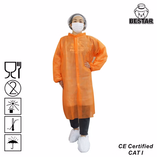 China PP Visitor Coat Lab Disposable Jacket Spp Nonwoven Single Use Bouse