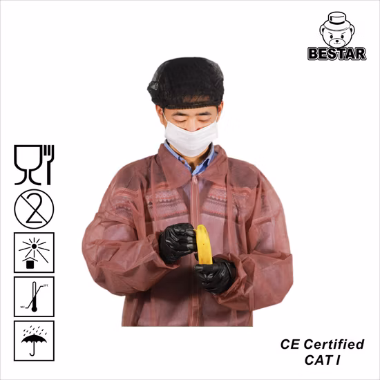 China PP Visitor Coat Lab Disposable Jacket Spp Nonwoven Single Use Bouse
