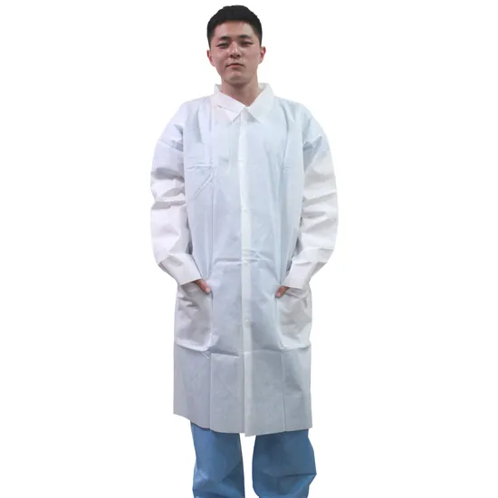 Nonwoven Disposable Lab Coat/Visitor Clothes/Unisex Lab Coats 