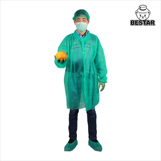 China Orange Color PP Visitor Coat Lab Disposable Cheap Bouse Hot Sale 